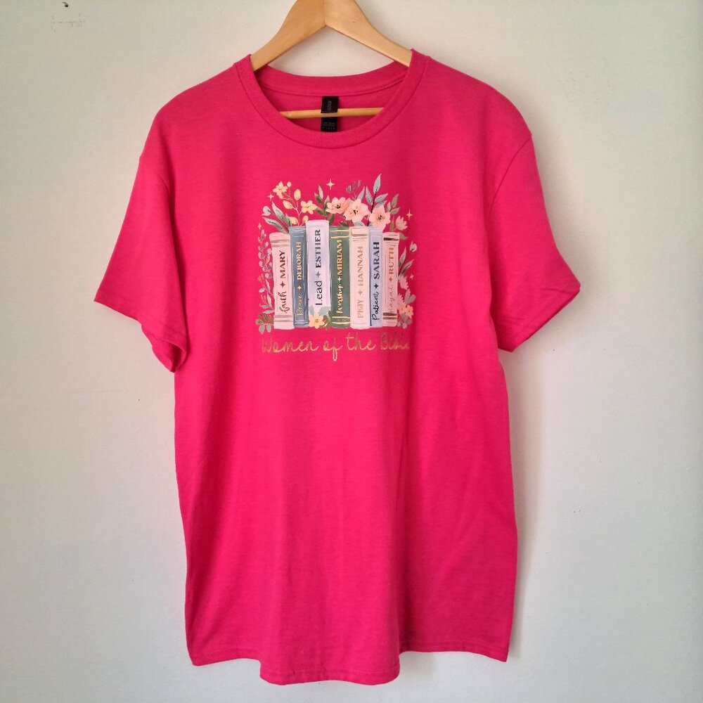 Women's Cotton Graphic Tee Cotton Short Sleeve Pink Color Size L NOWT